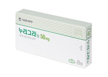 대웅제약 누리그라정 50mg 실데나필 필름코팅정 제품 박스